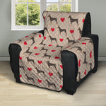 Love Dobermann Pattern Print Recliner Protector