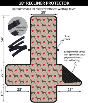 Love Dobermann Pattern Print Recliner Protector