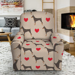 Love Dobermann Pattern Print Recliner Slipcover