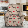 Love Dobermann Pattern Print Recliner Slipcover