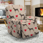 Love Dobermann Pattern Print Recliner Slipcover