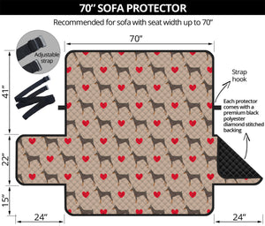 Love Dobermann Pattern Print Sofa Protector