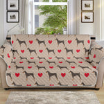 Love Dobermann Pattern Print Sofa Protector