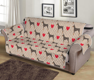 Love Dobermann Pattern Print Sofa Protector