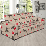 Love Dobermann Pattern Print Sofa Slipcover