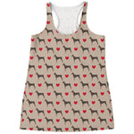 Love Dobermann Pattern Print Women's Racerback Tank Top