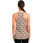 Love Dobermann Pattern Print Women's Racerback Tank Top