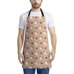 Love English Bulldog Pattern Print Apron