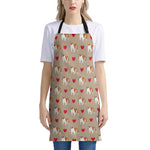 Love English Bulldog Pattern Print Apron