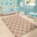Love English Bulldog Pattern Print Area Rug