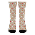 Love English Bulldog Pattern Print Crew Socks