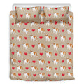 Love English Bulldog Pattern Print Duvet Cover Bedding Set