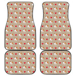 Love English Bulldog Pattern Print Front and Back Car Floor Mats