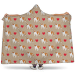 Love English Bulldog Pattern Print Hooded Blanket