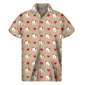 Love English Bulldog Pattern Print Men's Short Sleeve Shirt