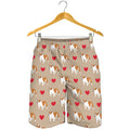 Love English Bulldog Pattern Print Men's Shorts
