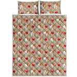 Love English Bulldog Pattern Print Quilt Bed Set