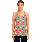 Love English Bulldog Pattern Print Women's Racerback Tank Top