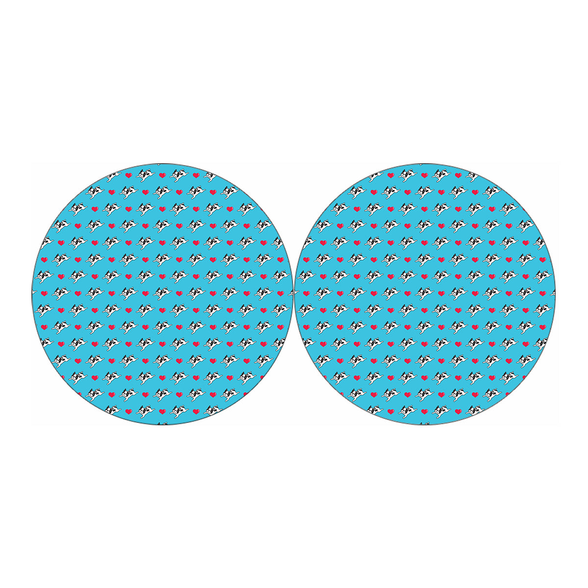 Love French Bulldog Pattern Print Car Coasters