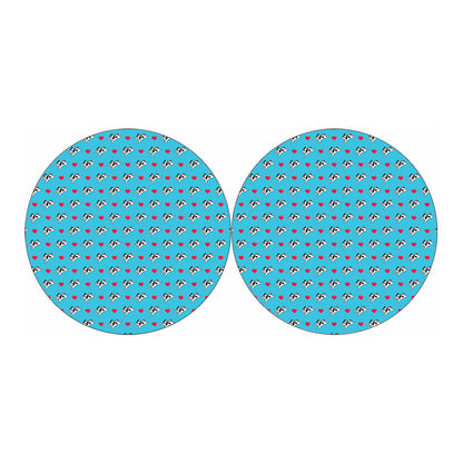 Love French Bulldog Pattern Print Car Coasters