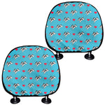 Love French Bulldog Pattern Print Car Headrest Covers