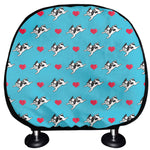 Love French Bulldog Pattern Print Car Headrest Covers