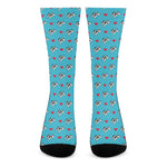 Love French Bulldog Pattern Print Crew Socks