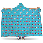 Love French Bulldog Pattern Print Hooded Blanket