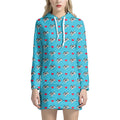 Love French Bulldog Pattern Print Pullover Hoodie Dress