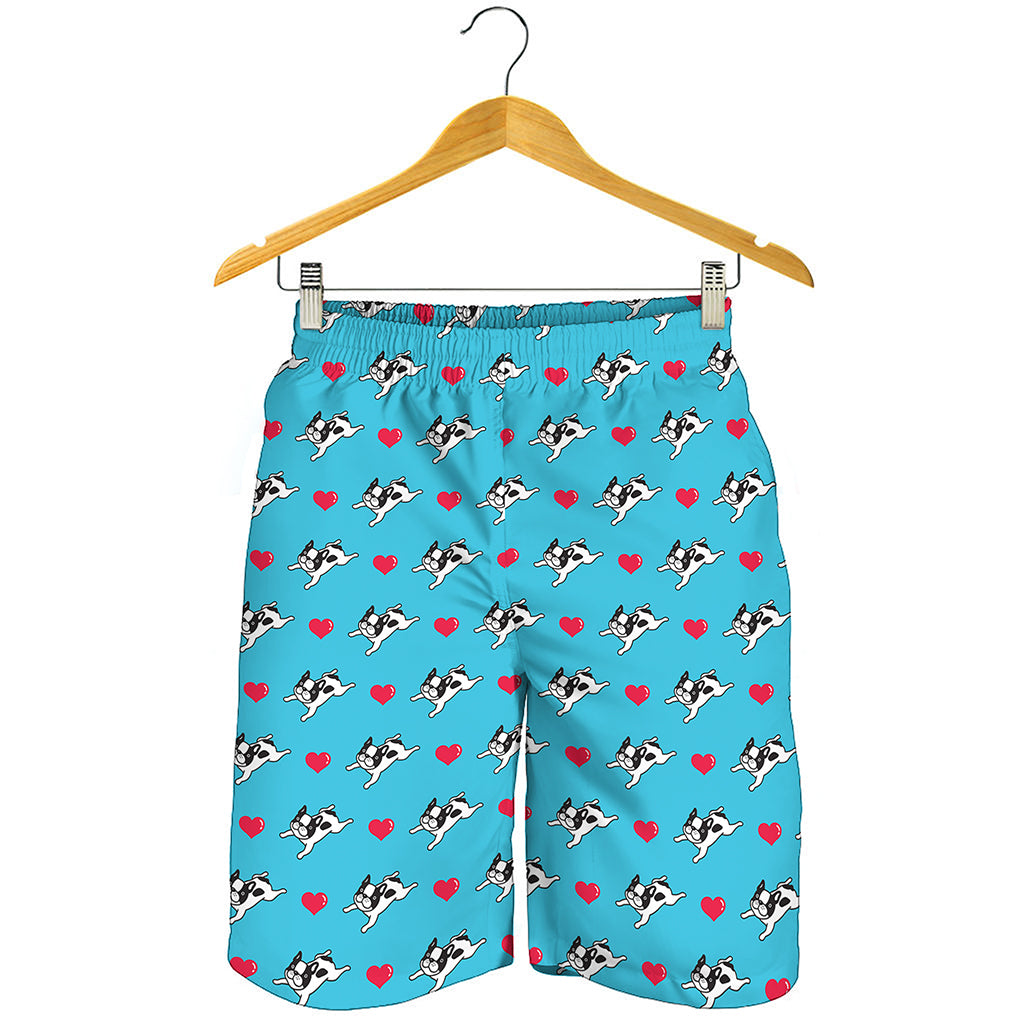 Love French Bulldog Pattern Print Men's Shorts