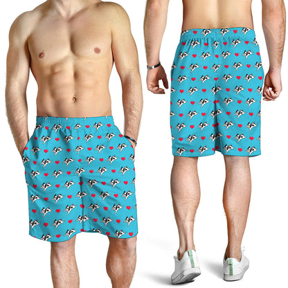 Love French Bulldog Pattern Print Men's Shorts