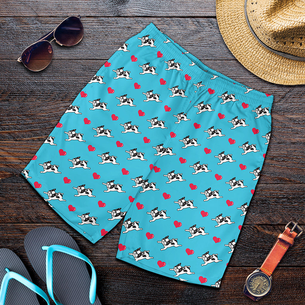 Love French Bulldog Pattern Print Men's Shorts