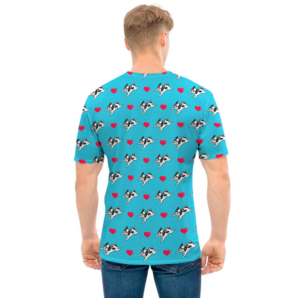Love French Bulldog Pattern Print Men's T-Shirt