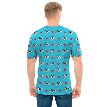 Love French Bulldog Pattern Print Men's T-Shirt