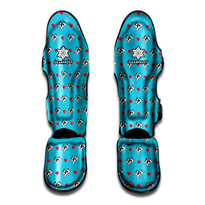 Love French Bulldog Pattern Print Muay Thai Shin Guard