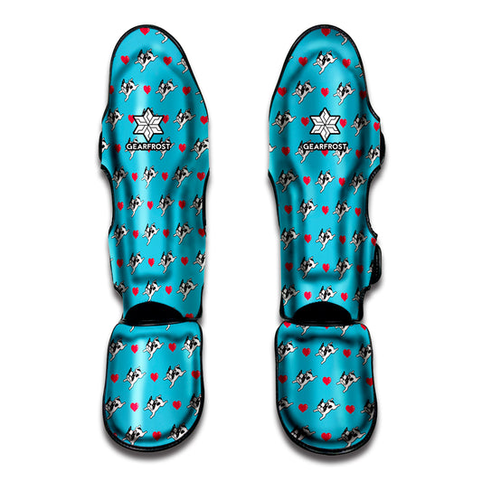 Love French Bulldog Pattern Print Muay Thai Shin Guard