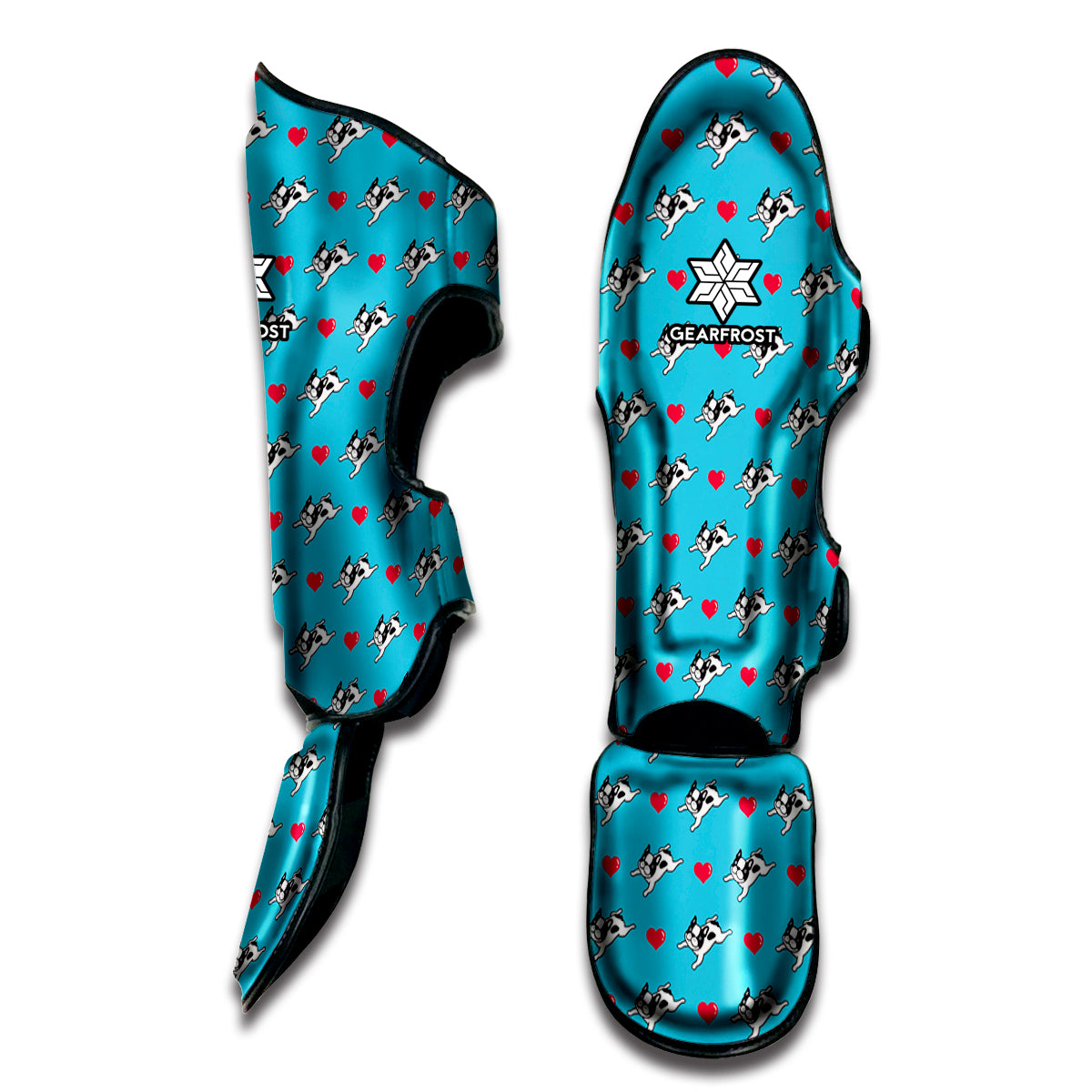 Love French Bulldog Pattern Print Muay Thai Shin Guard