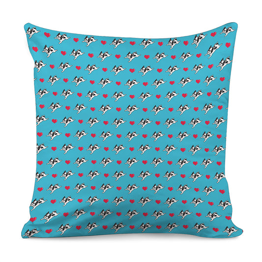 Love French Bulldog Pattern Print Pillow Cover