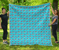Love French Bulldog Pattern Print Quilt