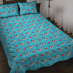 Love French Bulldog Pattern Print Quilt Bed Set