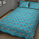 Love French Bulldog Pattern Print Quilt Bed Set