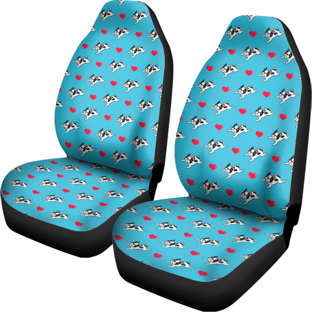 Love French Bulldog Pattern Print Universal Fit Car Seat Covers