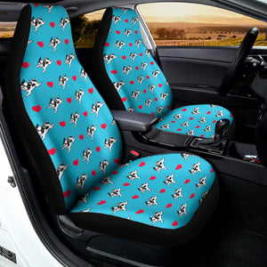 Love French Bulldog Pattern Print Universal Fit Car Seat Covers