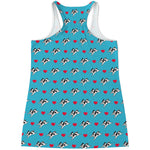 Love French Bulldog Pattern Print Women's Racerback Tank Top