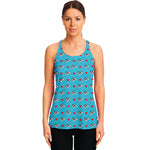 Love French Bulldog Pattern Print Women's Racerback Tank Top