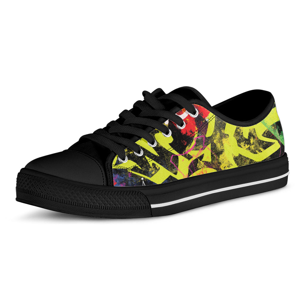 Love NYC Graffiti Print Black Low Top Shoes