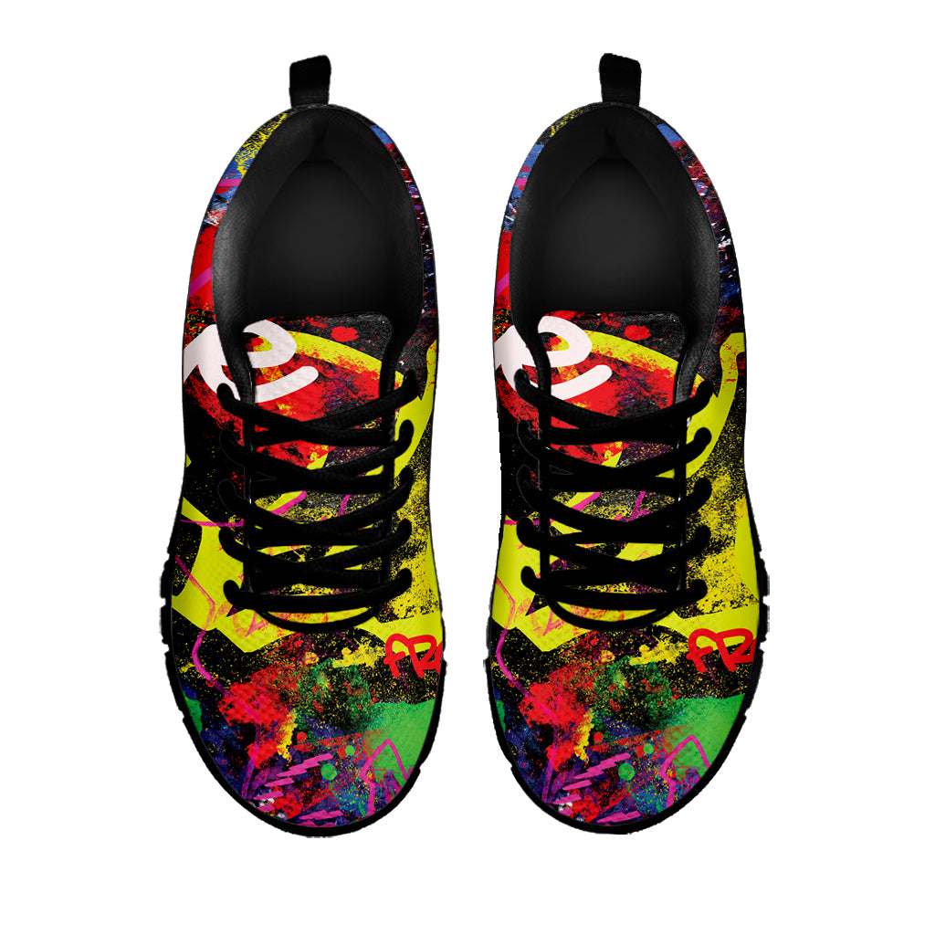 Love NYC Graffiti Print Black Sneakers