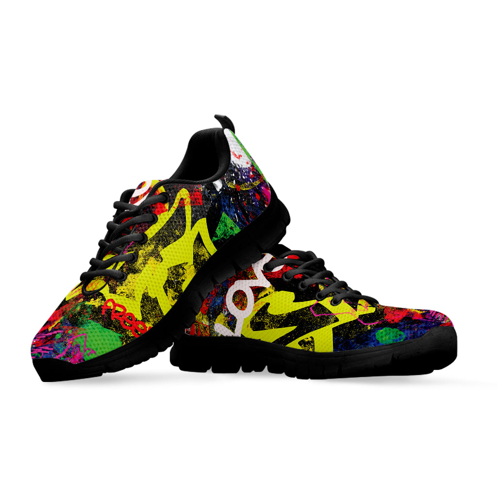 Love NYC Graffiti Print Black Sneakers