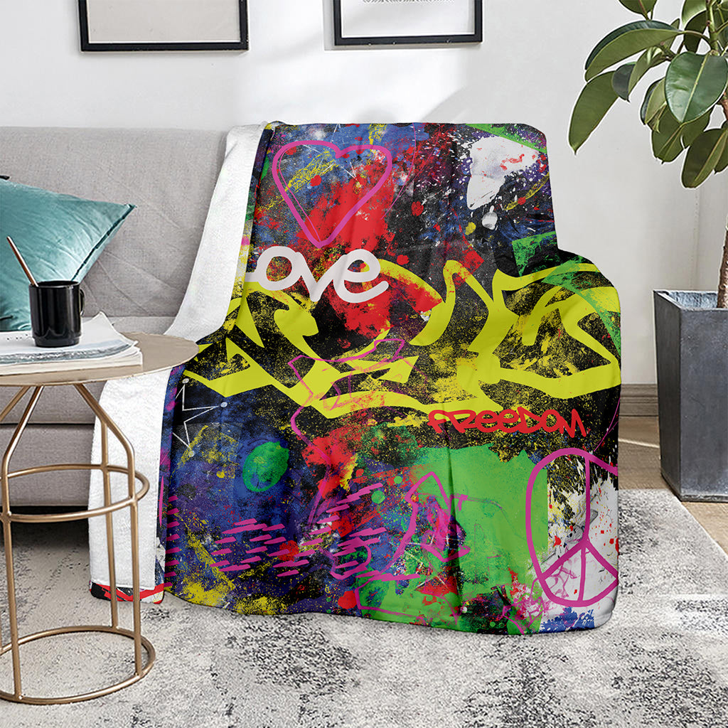 Love NYC Graffiti Print Blanket