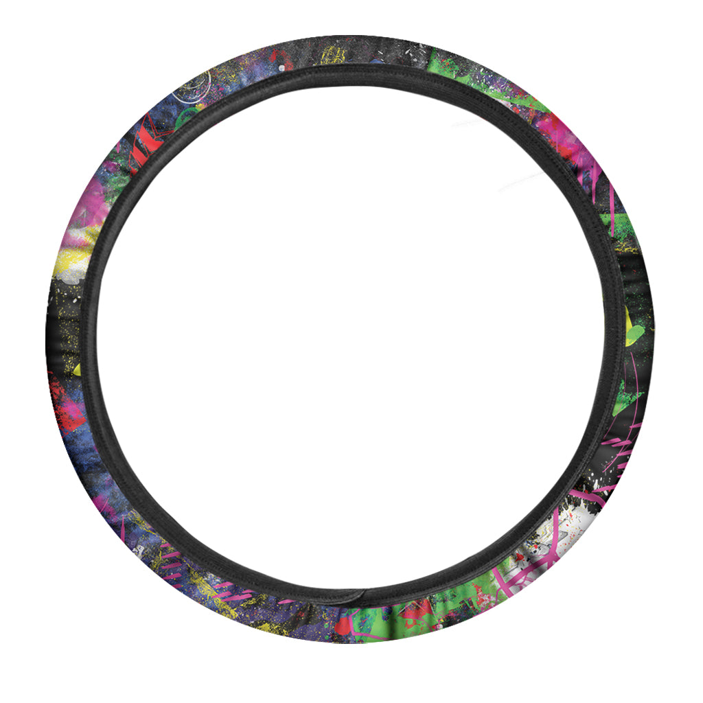 Love NYC Graffiti Print Car Steering Wheel Cover